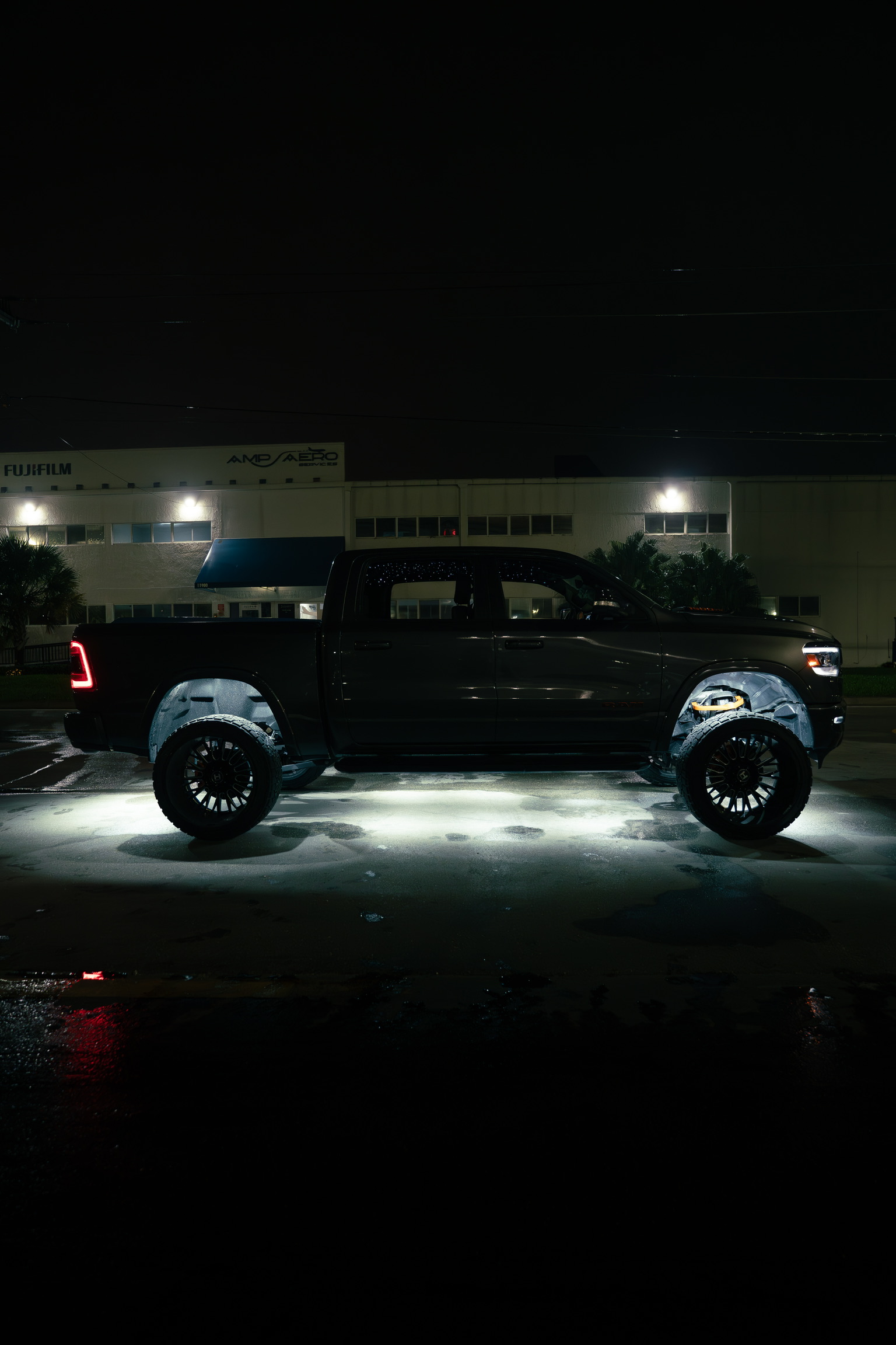 Lifted suspension and custom truck styling on RAM in Miami